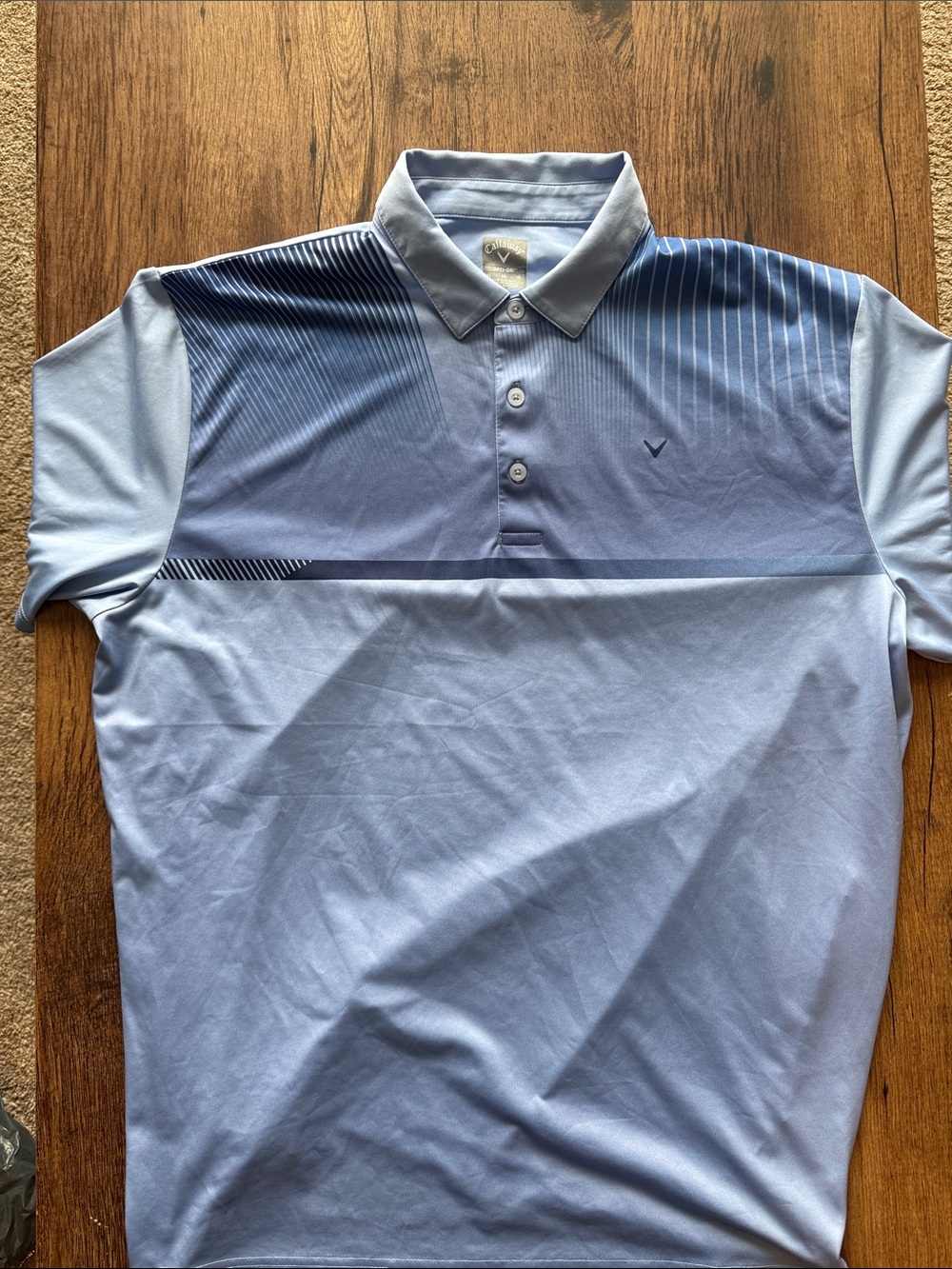 Callaway Men’s Light Blue and Navy Gradient Golf Polo